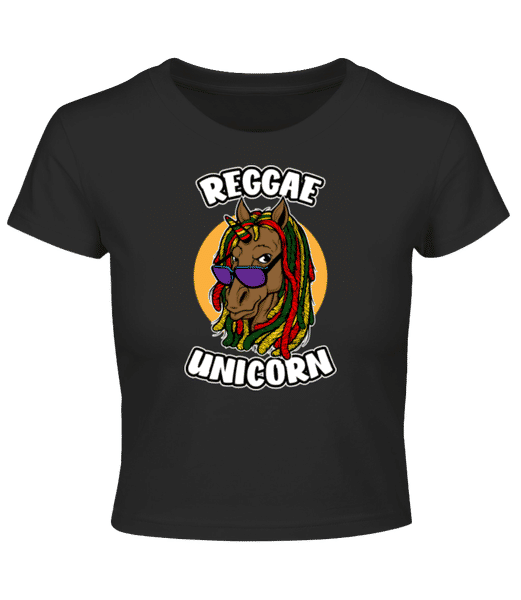 Aperçu: Reggae Unicorn - Crop top - Noir - Devant