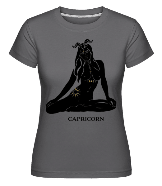 Preview: Female Zodiac Sign Capricorn - Shirtinator Women's T-Shirt - Anthracite - Front