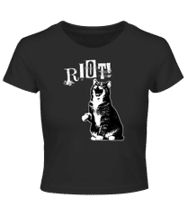 Riot Cat · Women's Build Your Brand Crop T-Shirt