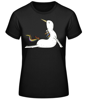 Yoga Licorne En Prière - T-shirt standard Femme - Noir - Devant