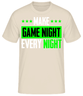 Make Every Night Game Night - Men's Basic T-Shirt - Cream - Front