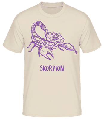 Kritzel Stil Sternzeichen Skorpion - Männer Basic T-Shirt - Creme - Vorne