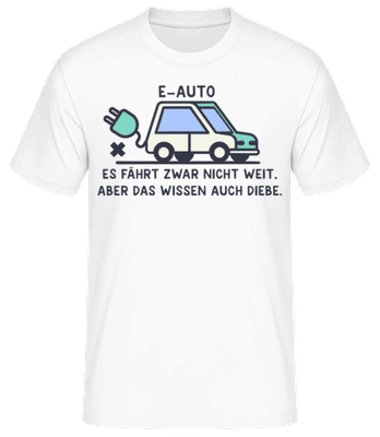 E Auto - Männer Basic T-Shirt - Weiß - Vorne