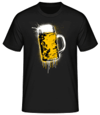 Graffiti Maßkrug - Männer Basic T-Shirt - Schwarz - Vorne