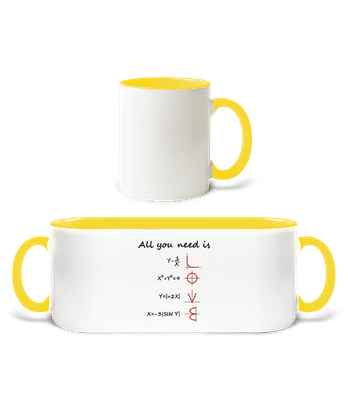 All You Need Is Love - Two-toned Mug - White / Yellow - Front