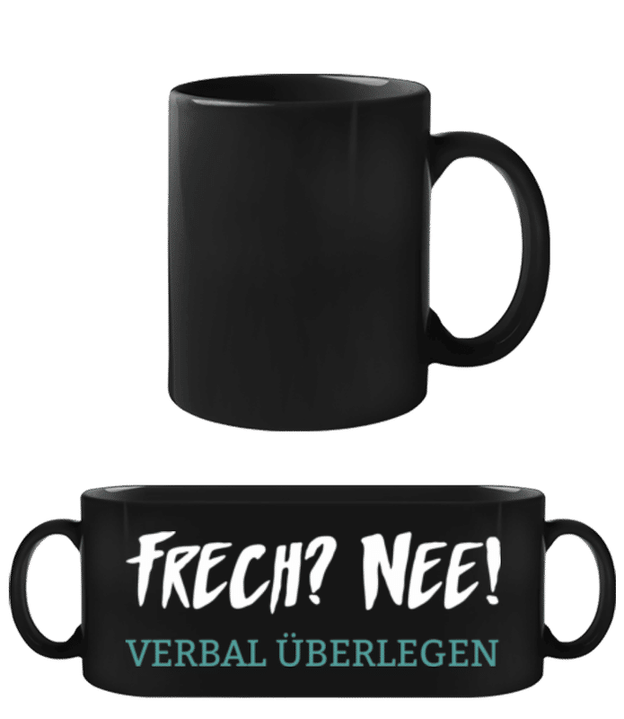 Vorschau: Verbal Ueberlegen - Schwarze Tasse - Schwarz - Vorne