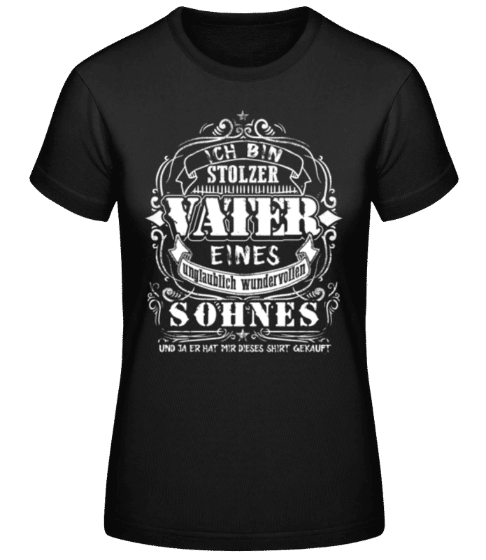 Vorschau: Ich Bin Stolzer Vater Weiß - Frauen T-Shirt B&C - Schwarz - Vorne