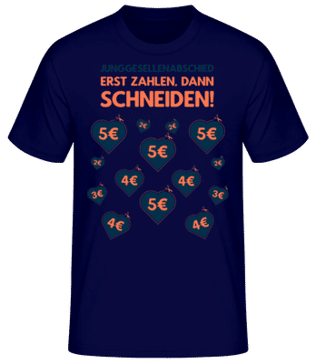 Junggesellenabschied JGA Ausschneiden - Männer Basic T-Shirt - Marine - Vorne