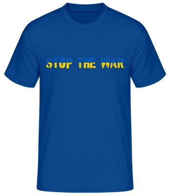 Stop The War Ukraine Flag - Pánske basic tričko - Kráľovská modrá - Predné