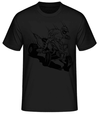 Quad Fahrer Comic - Männer Basic T-Shirt - Schwarz - Vorne