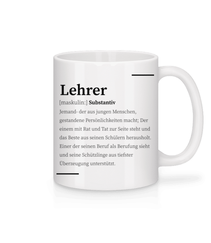 Vorschau: Lehrer - Tasse - Weiß - Vorne
