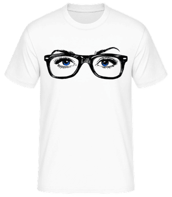 Hipster Yeux Bleu - T-shirt standard Homme - Blanc - Devant