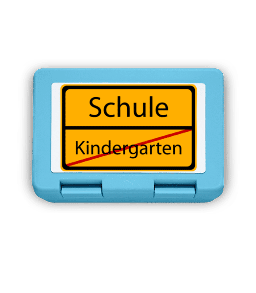 Vorschau: Schule Kindergarten Vorbei - Brotdose - Hellblau - Vorne