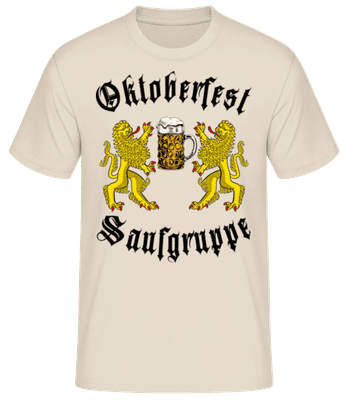 Oktoberfest Saufgruppe - Männer Basic T-Shirt - Creme - Vorne
