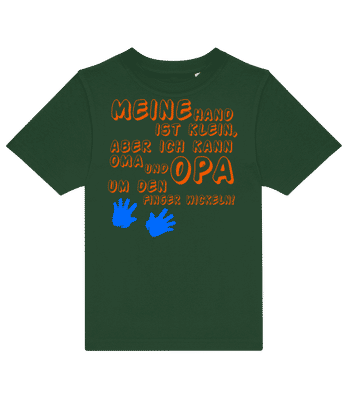 Oma Und Opa Lieben Mich - Kinder T-Shirt B&C - Flaschengrün - Vorne