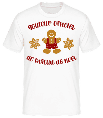 Goûteur Officie De Biscuit De Noël - T-shirt standard Homme - Blanc - Devant