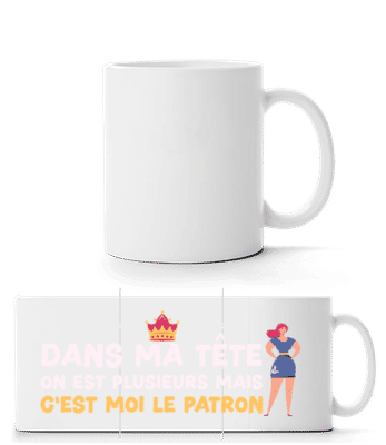 On Es Plusieurs Dans Ma Tête - Mug panorama - Blanc - Devant