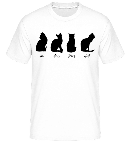 Aperçu: Un Deux Trois Chat -  T-Shirt Shirtinator homme - Blanc - Devant