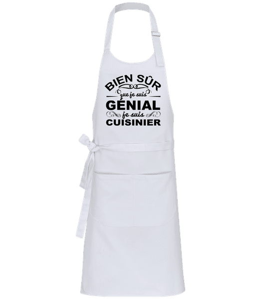 Aperçu: Je Suis Cuisinier - Tablier professionnel - Blanc - Devant