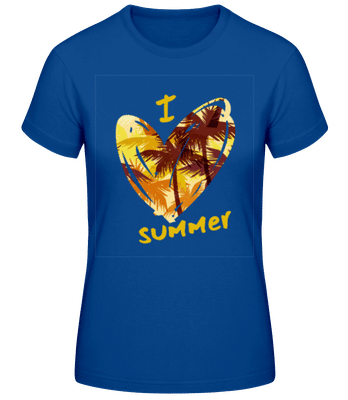 I Love Summer Heart - Dámské basic tričko - Královská modrá - Napřed
