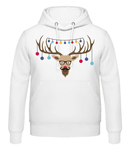 Vorschau: Weihnachten Rentier - Männer Hoodie - Weiß - Vorne