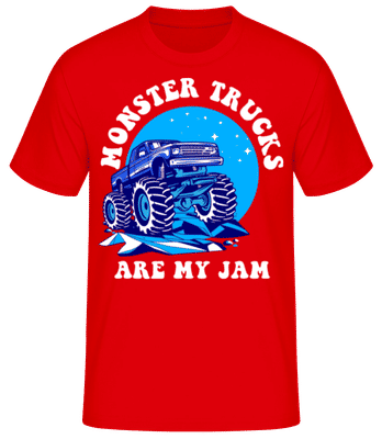 Monster Trucks Are My Jam - Men's Basic T-Shirt - Red - Front