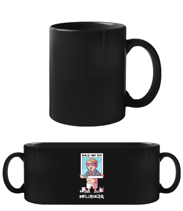 Vorschau: Bald Bin Ich Influencer - Schwarze Tasse - Schwarz - Vorne