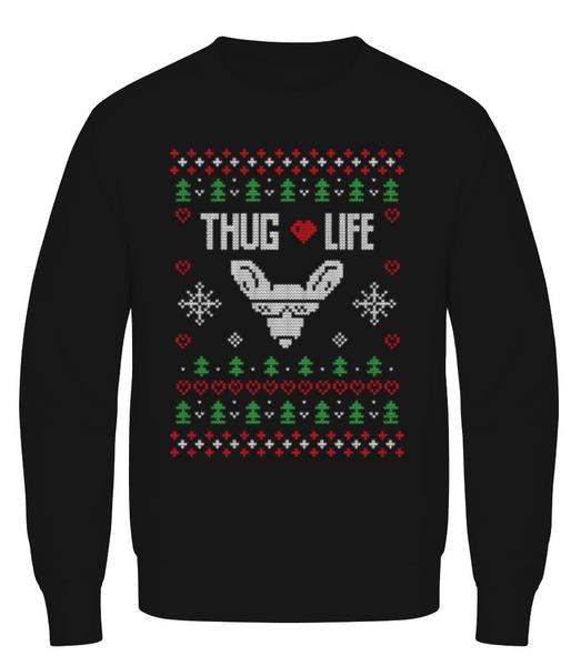 Aperçu: Thug Life - Sweatshirt Homme - Noir - Devant