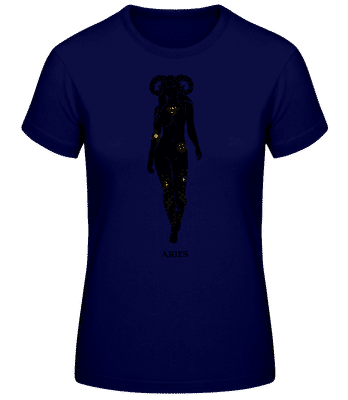 Female Zodiac Sign Aries - T-shirt standard Femme - Bleu marine - Devant