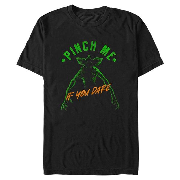Aperçu: Netflix - Stranger Things - Demogorgon Pinch Me If You Dare - St. Patrick's Day - Homme T-shirt - Noir - Devant