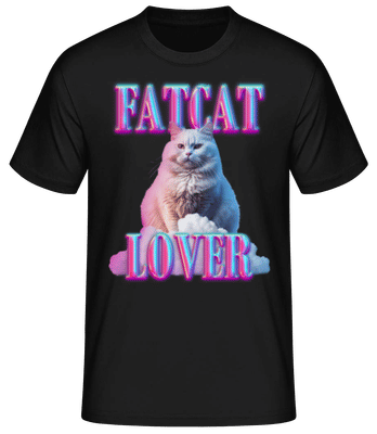 Fatcat Lover - Men's Basic T-Shirt - Black - Front