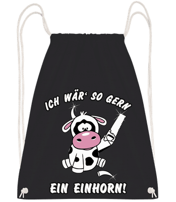 Ich Wär So Gern Ein Einhorn - Turnbeutel - Schwarz - Vorn