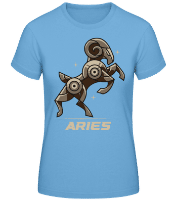 Mecha Robotic Zodiac Sign Aries - Frauen Basic T-Shirt - Hellblau - Vorne