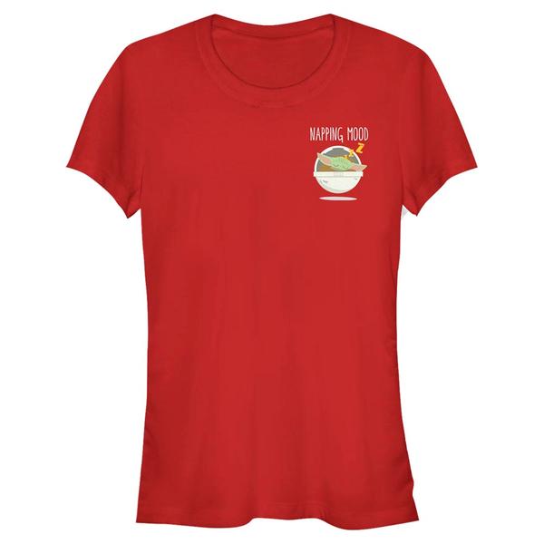 Aperçu: Star Wars - The Mandalorian - Yoda Pocket Napping - Femme T-shirt - Rouge - Devant