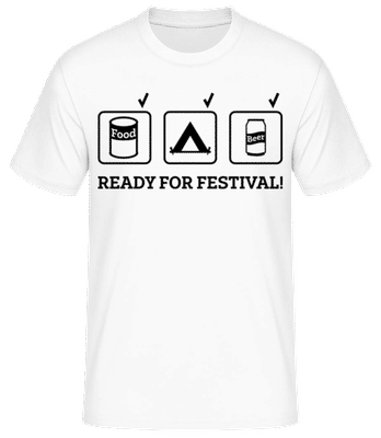 Ready For Festival - Pánske basic tričko - Biela - Predné