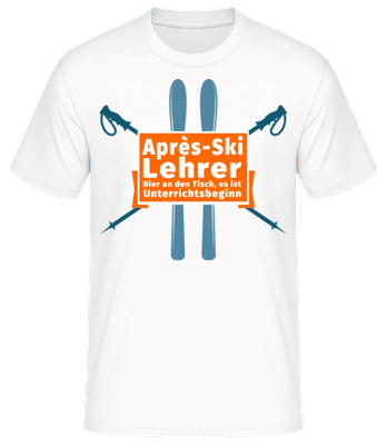 Après Ski Lehrer Bier - Männer Basic T-Shirt - Weiß - Vorne