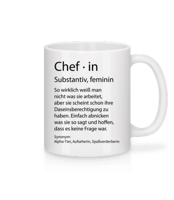 Chefin Quatsch Duden - Tasse - Weiß - Vorne