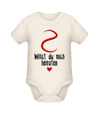 Willst Du Mich Heiraten? - Baby Bio Strampler - Creme - Vorne