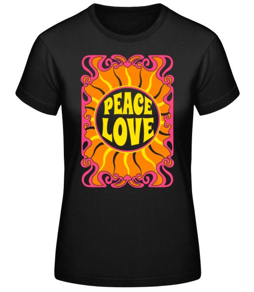 Aperçu: Hippie Peace Love - T-shirt standard Femme - Noir - Devant