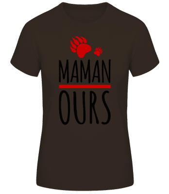 Maman Ours - T-shirt femme B&C - Marron - Devant