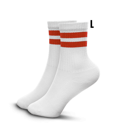 Chaussettes de tennis Mr. Socks - Blanc / Rouge - Gauche