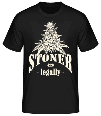 Cannabis Weed Stoner - Pánské basic tričko - Černá - Napřed