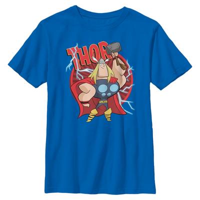 Marvel - Avengers - Thor Retro Hammer - Detské Tričko - Kráľovská modrá - Predné