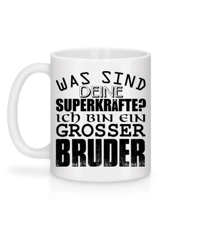 Superkräfte Grosser Bruder - Tasse - Weiß - Hinten