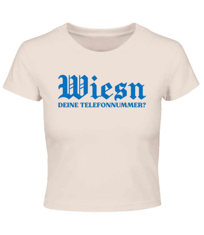 Vorschau: Wiesn Deine Nummer - Crop T-Shirt - Rosa - Vorne