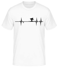 Ski Heartbeat - Camiseta básica para hombre - Blanco - delante