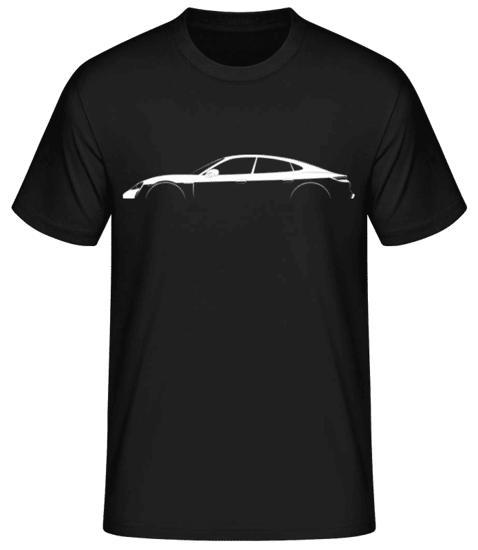 Preview: 'Porsche Taycan Turbo S' Silhouette - Men's Basic T-Shirt - Black - Front
