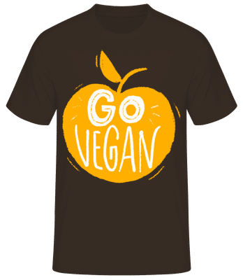Go Vegan - Pánské tričko B&C - Hnědá - Napřed