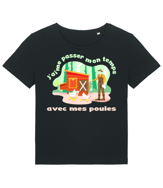 Aperçu: Avec Mes Poules - T-shirt bio Femme Stanley Stella 2.0 - Noir - Devant