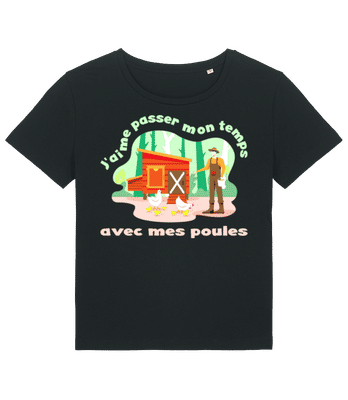 Avec Mes Poules - T-shirt bio Femme Stanley Stella 2.0 - Noir - Devant